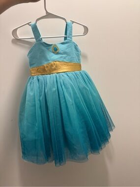 Taylor Joelle Jasmine Inspired Princess Tutu Dress Aqua Gold Size 2T